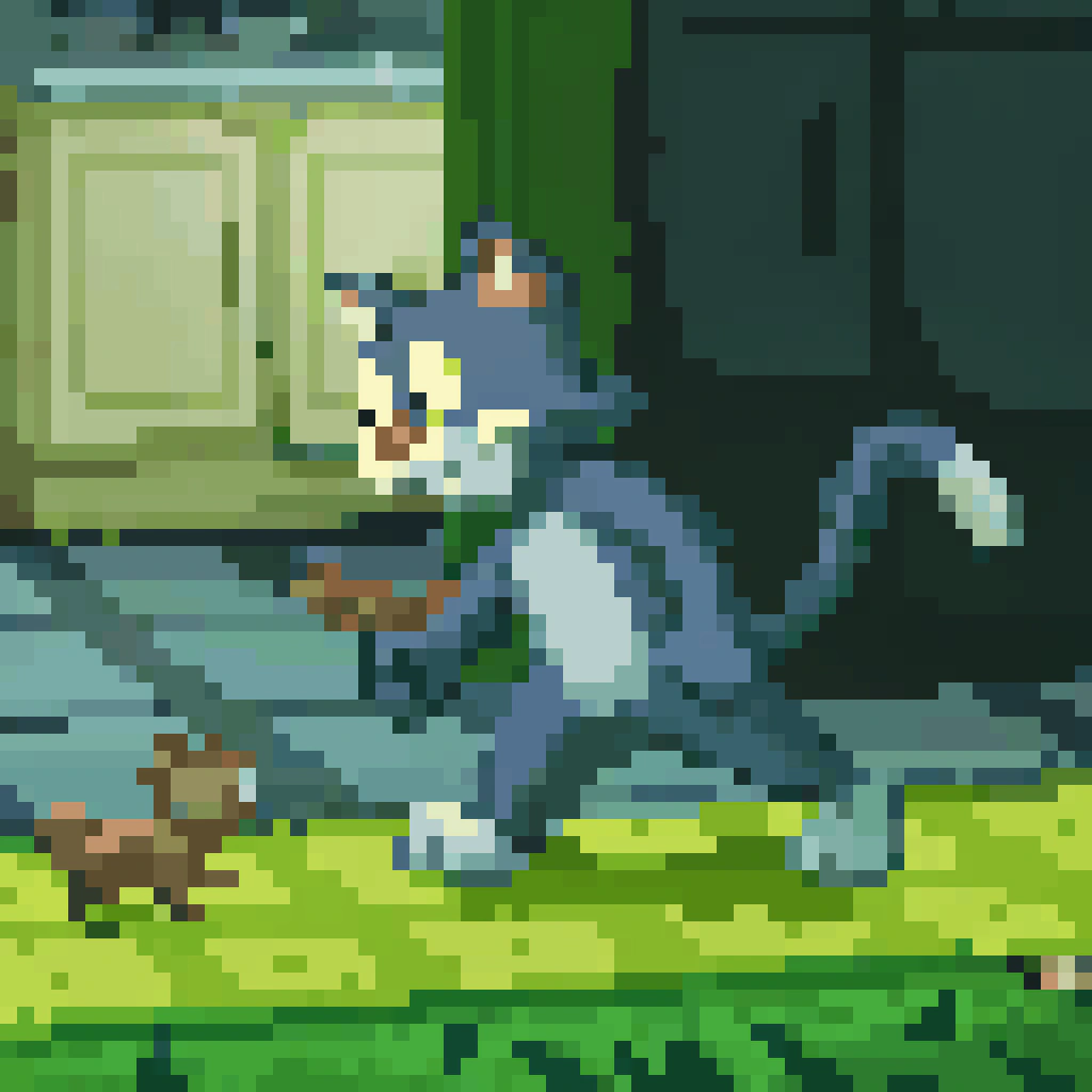 AI generated image by FLUX.1-schnell: tom and jerry